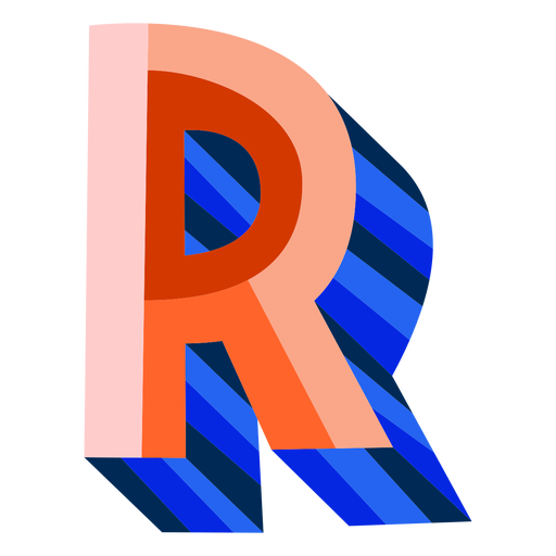 Colorido 3d letra r