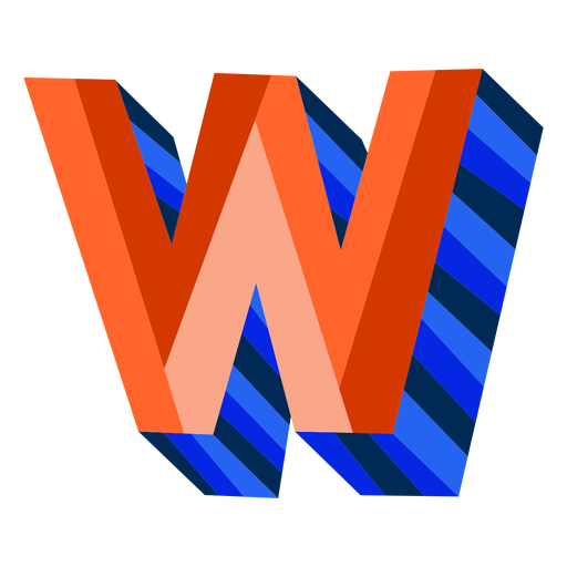 Colorful 3d  letter  w  Transparent PNG SVG vector file