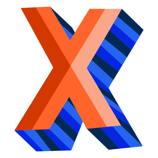 Colorful 3d letter x