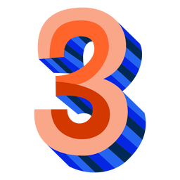 3d colorido número 3 Desenho PNG
