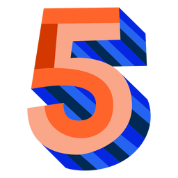 3d colorido número 5 Desenho PNG