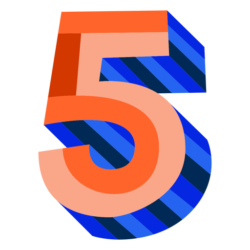 Colorful 3d number 5