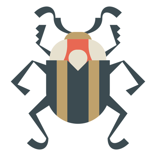 Colorful geometric beetle flat PNG Design