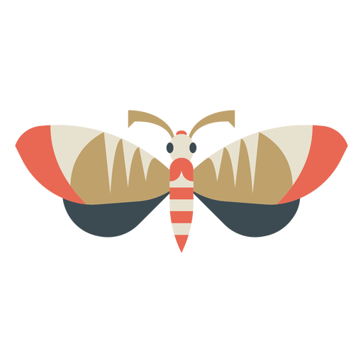 Mariposa geométrica colorida plana Diseño PNG
