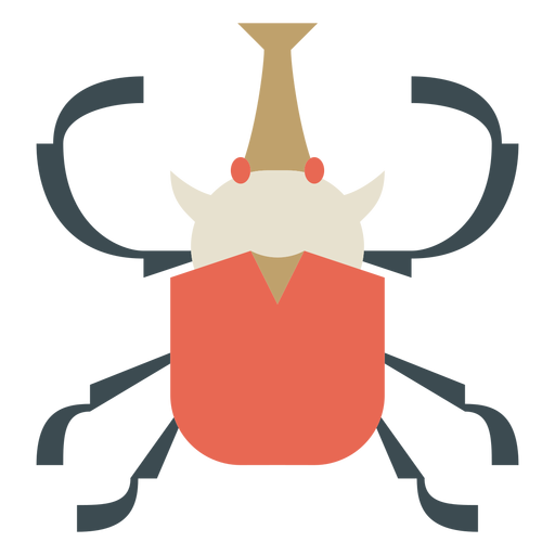 Colorful geometric stag beetle flat PNG Design