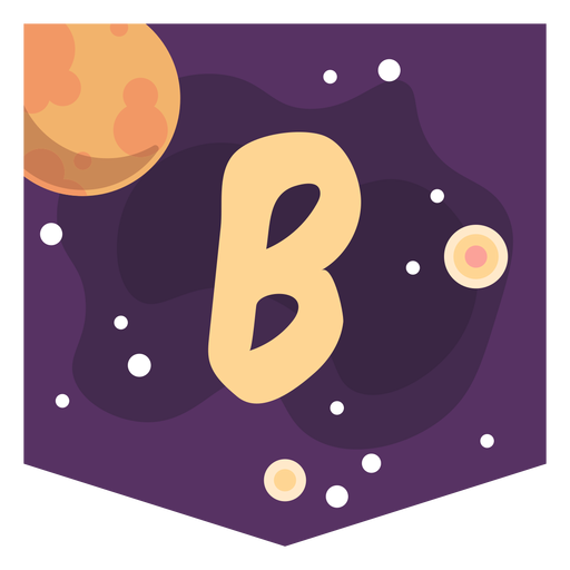 Colorful space letter b flat