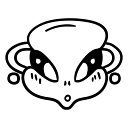Lindo trazo de cabeza de alienígena sorprendido Diseño PNG