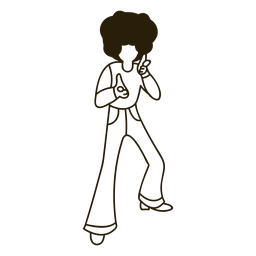 Disco Afro Move 70s Schlaganfall PNG-Design
