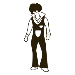 Traje de discoteca 70s stroke Diseño PNG