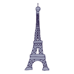 Curso colorido da torre Eifel Desenho PNG