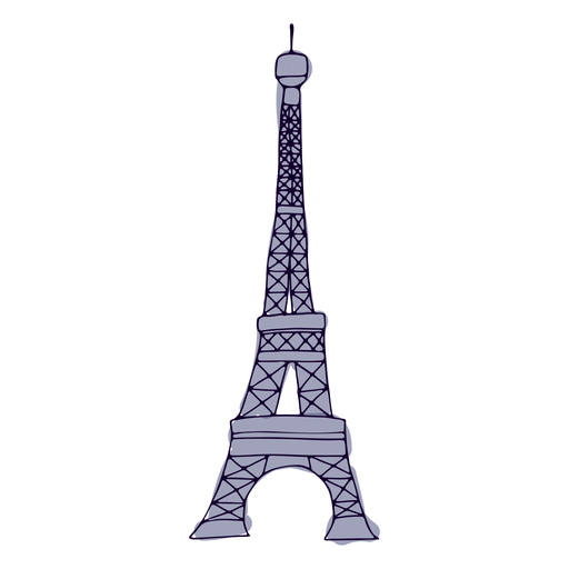 Torre Eifel trazo colorido Diseño PNG