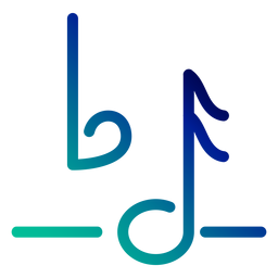 Flat note symbol gradient stroke PNG Design