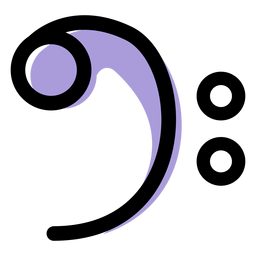 Icono de clave de bajo de música Diseño PNG