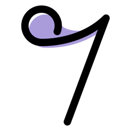 Icono de octava nota de música Diseño PNG