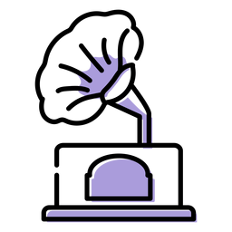 Icono de gramófono de música Diseño PNG