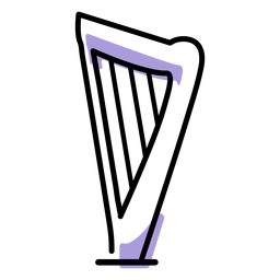 Icono de instrumento de arpa de música Diseño PNG