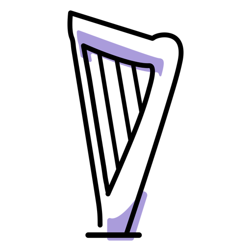 Musik-Harfen-Instrumentensymbol PNG-Design