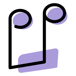 Ícone de notas invertidas de música Desenho PNG