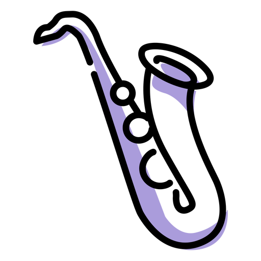 Musiksaxophon-Instrumentensymbol PNG-Design