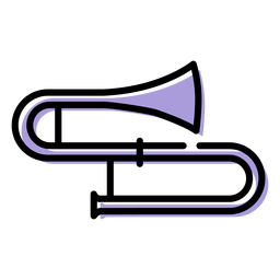 Ícone de instrumento de trombone musical Desenho PNG