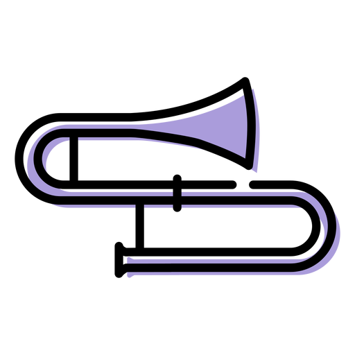 ?cone de instrumento de trombone musical Desenho PNG