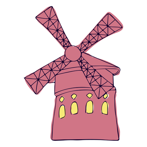 Paris windmill illustration PNG Design