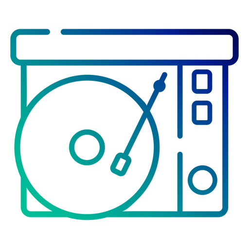 Record player gradient stroke PNG Design
