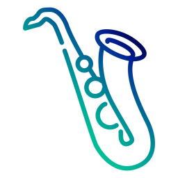 Saxophone gradient stroke PNG Design