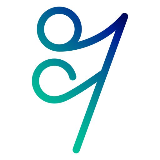 Sixteenth note gradient stroke PNG Design