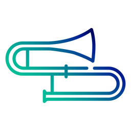 Trazo de gradiente de trombón Diseño PNG