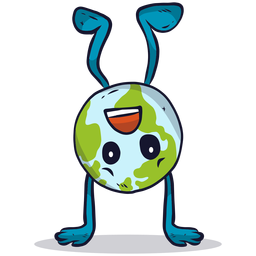 Ilustração do globo terrestre de cabeça para baixo Desenho PNG