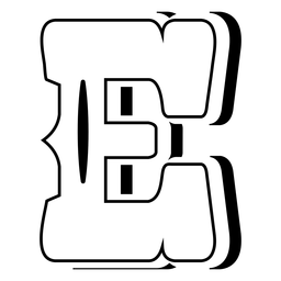 Westlicher ABC-Buchstabe e-Anschlag PNG-Design