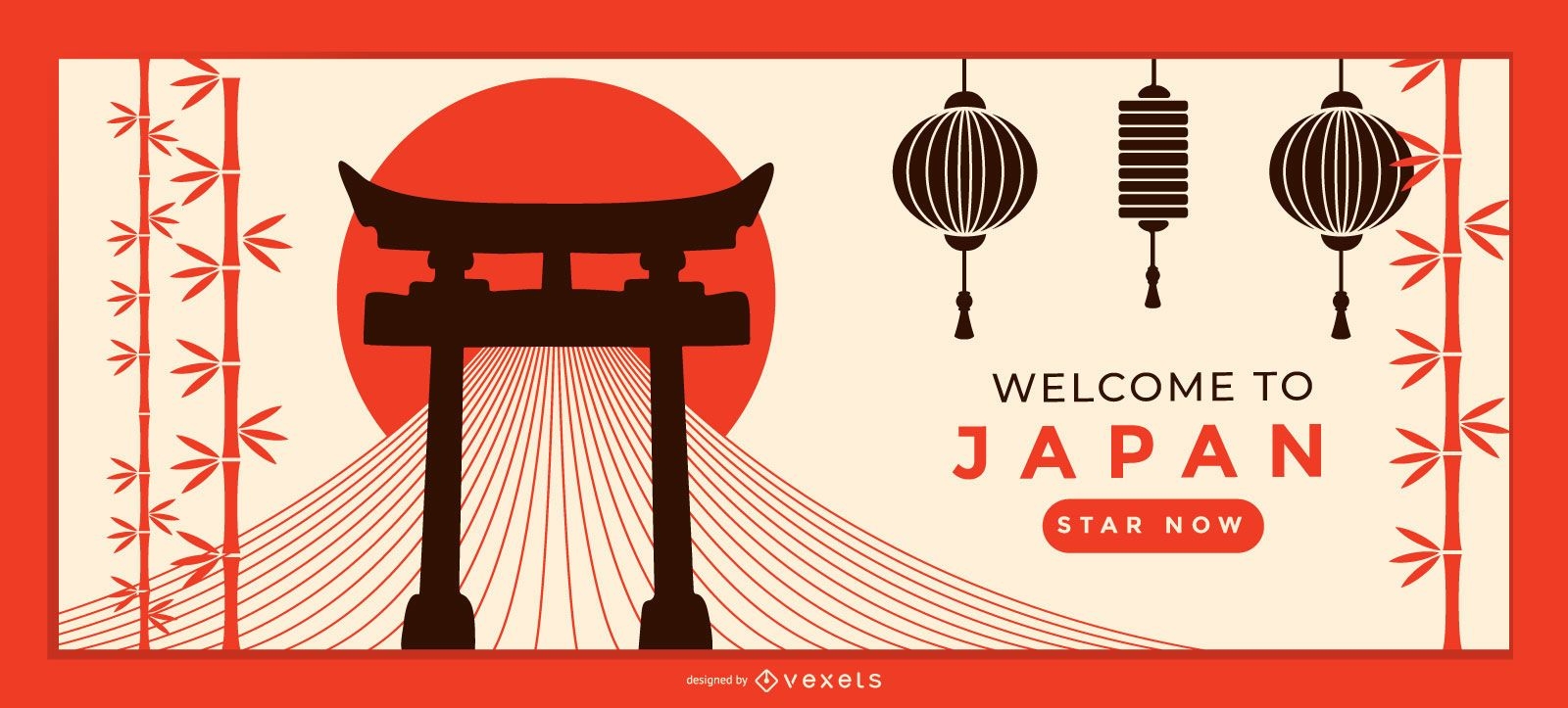 Modelo de página de destino de boas-vindas ao Japão