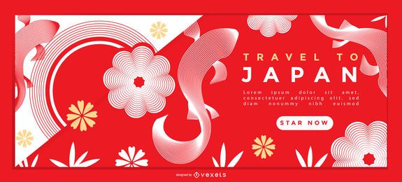 Design da página inicial de viagens para o Japão