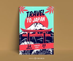 Reisen Sie nach Japan Poster Vorlage