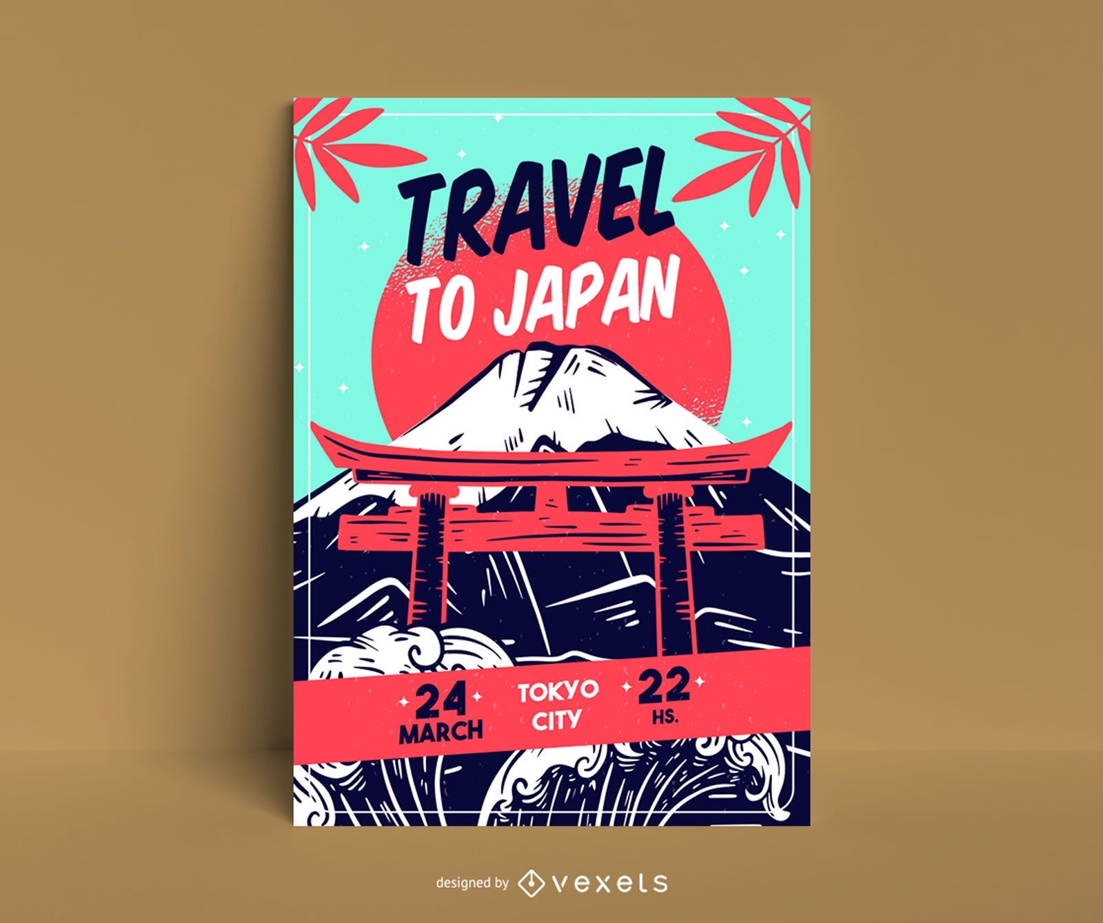 Plantilla de cartel de viaje a japón