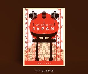 Bienvenido a plantilla de póster de japón