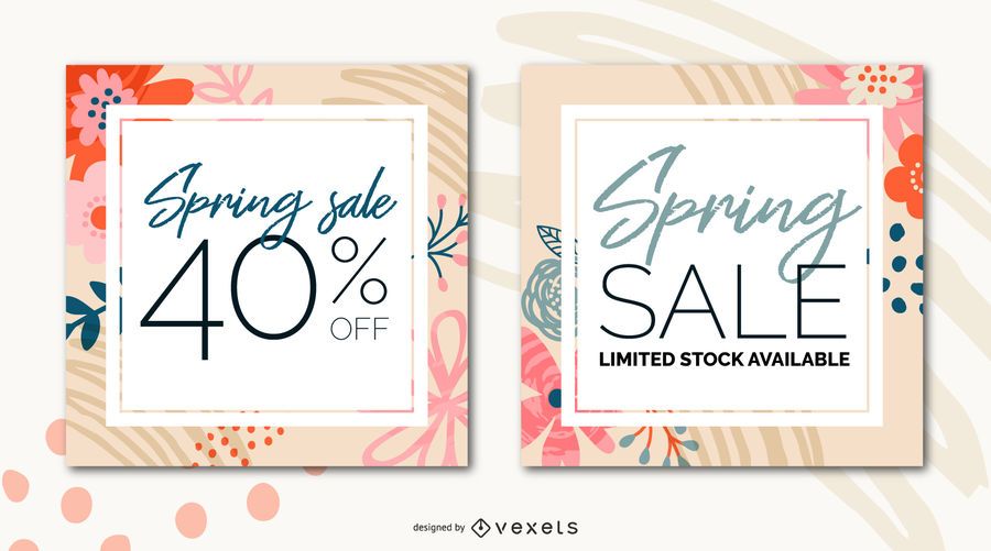 Spring sale banners set Spring sale banners set