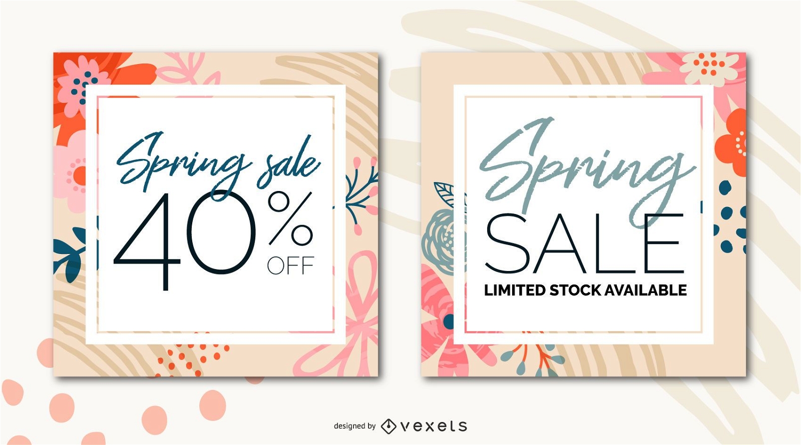 Spring sale banners set