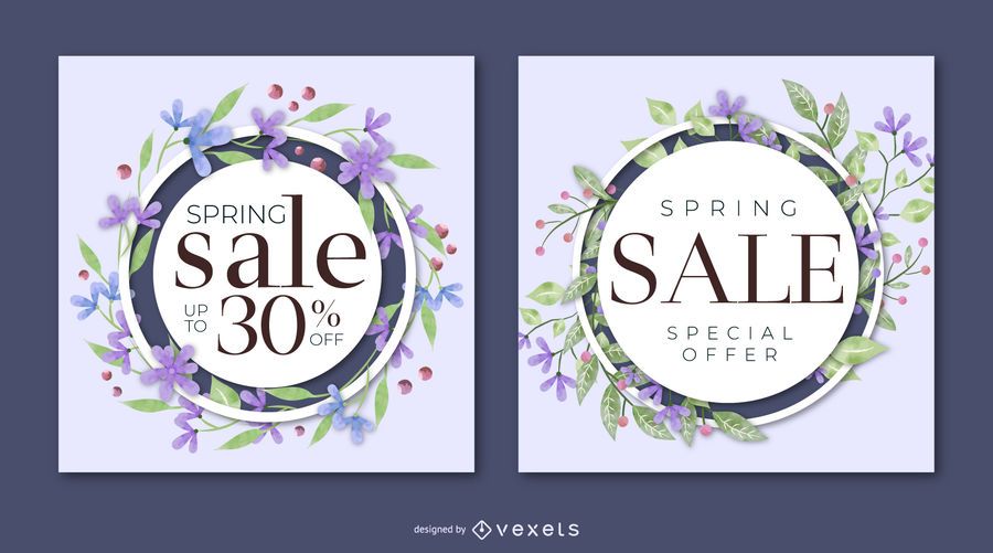 Spring sale floral banner set Spring sale floral banner set