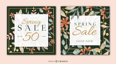 Spring Sale Square Banner Set Spring Sale Square Banner Set