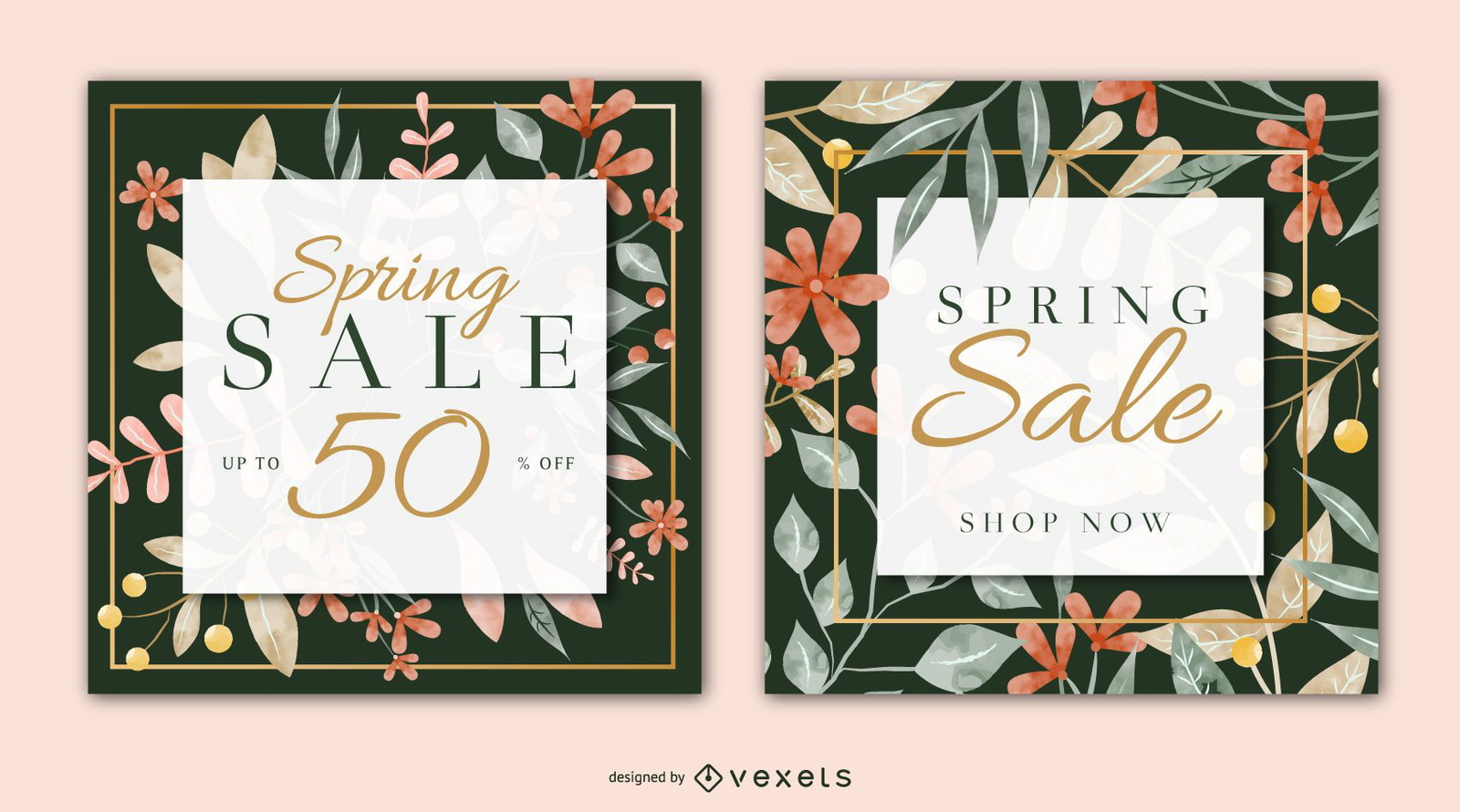 Spring Sale Square Banner Set