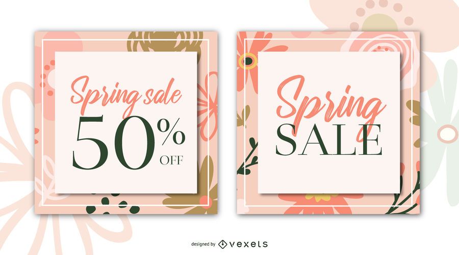 Spring sale flowers banner set Spring sale flowers banner set