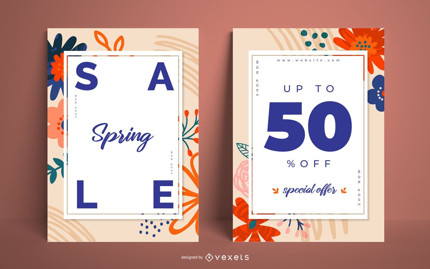 Flowers spring sale poster set