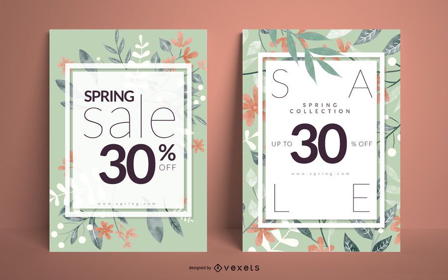 Spring sale floral poster set Spring sale floral poster set