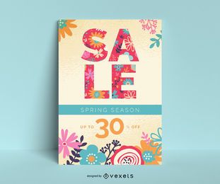Spring sale poster template