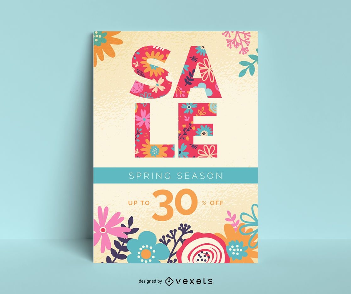 Spring Sale Poster Template Vector Download