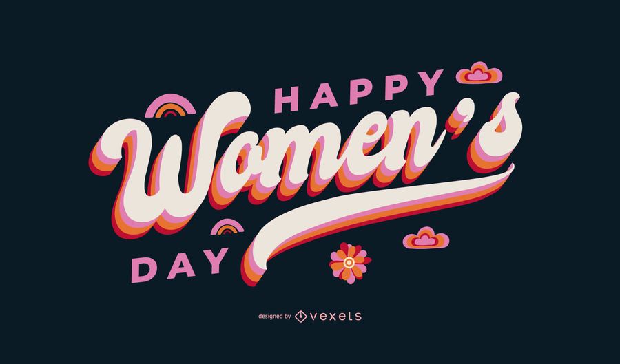 Diseño de letras del día de la mujer feliz Diseño de letras del día de la mujer feliz