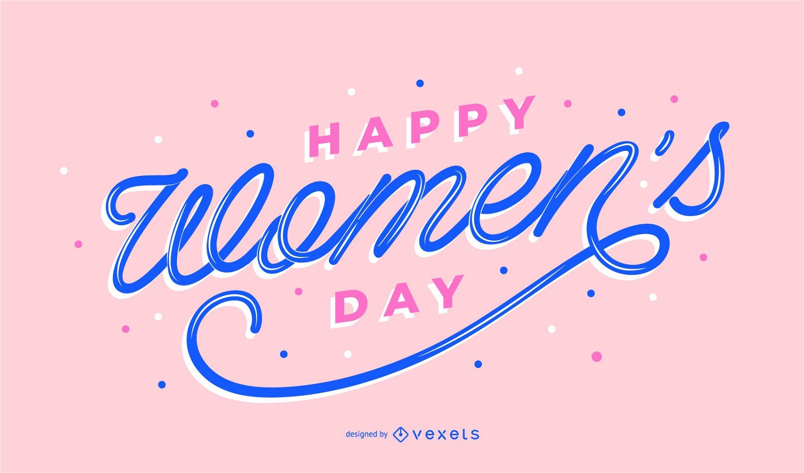 Happy womens day lettering 