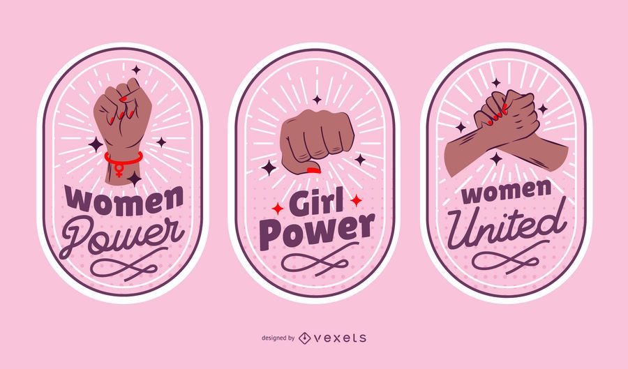 Women's day badges set Women's day badges set